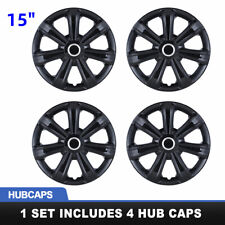 15 Set Of 4 Black Lacquer Wheel Covers Snap On Hub Caps Fit R15 Tiresteel Rim