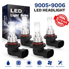 9005 9006 Led Headlights Kit Combo Bulbs 8000k High Low Beam Super Bright White