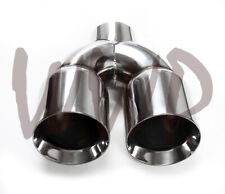 Universal Polished Stainless Weld-on Dual Tip 3 Single Inlet X 4 X 9 Length