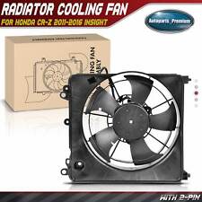 Left Side Radiator Cooling Fan Assembly With Shroud For Honda Insight 10-14 Cr-z