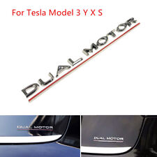 Dual Motor Chrome Rear Trunk Lid Tailgate Badge Emblem For Tesla Model 3 S X Y