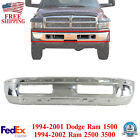 Front Bumper Chrome Steel For 1994-2001 Dodge Ram 1500 1994-2002 Ram 2500 3500