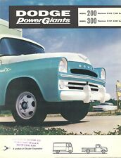 1957 Dodge Power Giants Model 200 And 300 Pickup Truck Stakes Nos Sales Brochure