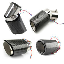 Universal Car Modified Led Luminous Muffler Tip Tail Pipe Carbon Fiber Curved