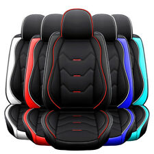 5 Seat Universal Car Seat Cover Deluxe Leather Full Set Cushion Protector Black