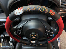 Hello Kitty Sanrio Car Truck Steering Wheel Cover Black Faux Leather Pvc Party