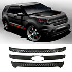 For 2011-2015 Ford Explorer Base Xlt Front Grill Grille Cover Trim Gloss Black