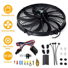 16 Universal Slim Fan 3000cfm Push Pull Electric Radiator Cooling 12v Mount Kit