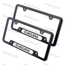 2pcs For Acura Black Wh Metal Stainless Steel License Plate Frame Mdx Rdx Tsx Tl