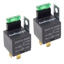 2-pack 12v 5-pin Relay With Built In Fuse 30a40a Auto Metal Mounting Tab Spst