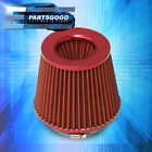 For Mitsubishi 4 Mesh Air Cold Short Intake Filter Jdm Dry Cone Aluminum Red