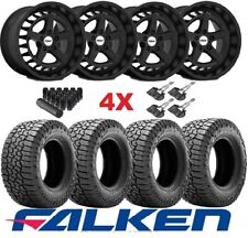 Off Road Terrain Black Wheels Rims And Tires 235 55 18 Falken Wildpeak