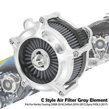 Turbine Air Cleaner Grey Air Intake Fit For Harley Touring Trike 08-16 Dyna 2017