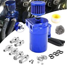 Blue Oil Catch Can Tank Kit Polish Baffled Reservoir With Breather Filter