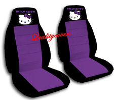 Hello Kitty Car Seat Covers Velour Front Set In Black Purple Or Choose Color