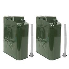 2pcs Jerry Can 5 Gallon 20l Can Metal Tank Emergency Backup Off-road Steel