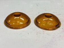 Original Pair Vintage Ls304 Kd Lamp Amber Glass Lenses Marker Turn 2-78 Old 1