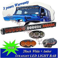 20 Inch Led Light Bar White Amber Strobeflash Combo 4x4 Offroad Driving Lamp 22