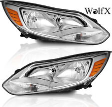 For 2012-2014 Ford Focus Headlights Assembly Pair Chrome Clear Headlamps Lhrh