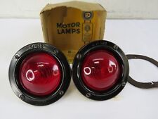 Pair Of Kd-519 Red Motor Lamps Marker Lights Nos Rat Rod Round