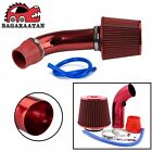 3 Universal Car Cold Air Intake Filter Induction Kit Aluminum Hose Pipe Red