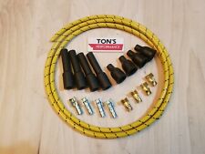Old School Tractor Cloth Covered Spark Plug Wire Kit Set Vintage Wires Yellow Bk