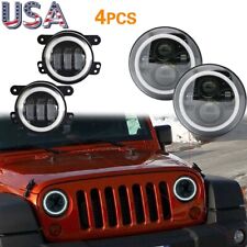 2007-17 For Jeep Wrangler Jk Led Headlights Led Fog Lights Combo Kit