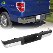 Chrome Rear Bumper Assembly Fit For 2009-2014 Ford F150 Wsensor Holes Steel