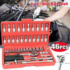 46-piece Socket Tool Ratchet Wrench Set Extension Metricsae 14 Drive Wcase