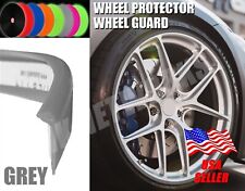 Wheel Rim Edge Guard Protector Universal Fit Silicone 2 Edge Type 4 Pcs Grey
