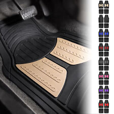 Rubber Car Floor Mats 2-tone Design Heavy Duty All Weather 4pc W Air Freshener