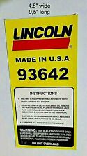 Lincoln 93642- L001 Jack Decal -jack Label 93642