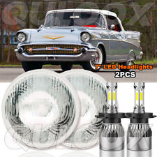 Pair 7 Inch Round Led Headlights Lamp Housing For Chevy Bel Air 1955 1956 1957