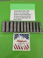 Snap On Tools Socket Set 12 Inch Drive Metric Deep 6 Point Chrome New