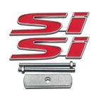 3d Chrome Red Metal Si Logo Front Grille Emblem Car Lid Sport Badge For Civic