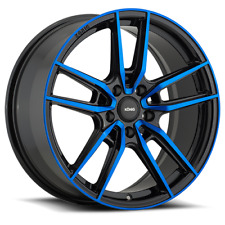 1 New Gloss Black W Blue Tinted Clearcoat Konig Myth 18x8 43 5-108 Wheel