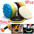 9pcs 5 Inch Car Buffing Polishing Pads Waxing Sponge Foam Kit For Polisher Drill
