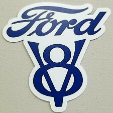 Vintage Ford Motor Co Ford Blue V8 Logo Laminated Vinyl Decal