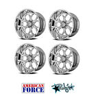 4 20x10 American Force Polished Ss8 Shield Wheels For Chevy Gmc Ford Dodge