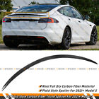 Oe Plaid Style Real Carbon Fiber Trunk Spoiler Wing For 2021-2023 Tesla Model S