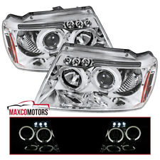 Projector Headlights Fits 1999-2004 Jeep Grand Cherokee Led Halo Lamp Leftright