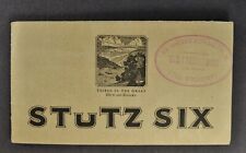 1923 Stutz 6 Motor Car Brochure Folder Touring Car Roadster Sedan Nice Original