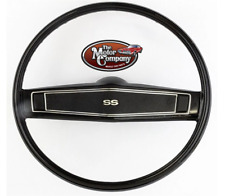 1969 Chevelle Black Standard Steering Wheel Kit With Ss Emblem And Pebble Grain