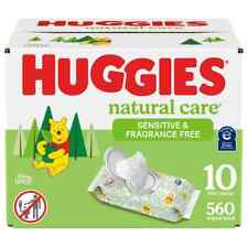 Huggies Natural Care Sensitive Baby Wipes Unscented 10 Flip-top Packs 560 Ct