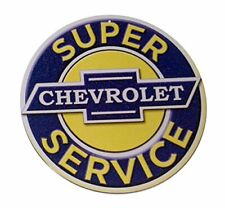 Chevy Chevrolet Super Service 12 Round Tin Sign Vintage Wall Decor For Garage