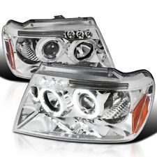 Fits 1999-2004 Jeep Grand Cherokee Led Halo Projector Headlights Lamp Leftright
