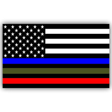 Police Military Firefighter American Flag Decal Sticker Vinyl Car Truck Window
