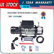 12000lb5443kg 6hp Off-road Electric Winch Towing Steel For Ford Chevrolet 12v