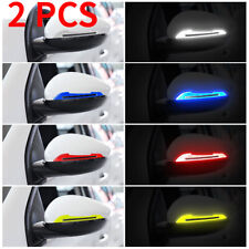 2pcs Reflective Carbon Fiber Car Side Mirror Warning Molding Trim Accessories