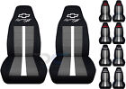 Fits Chevrolet Camaro Front Car Seat Covers Blk-charcoal Wbowtiecamarossrs.
